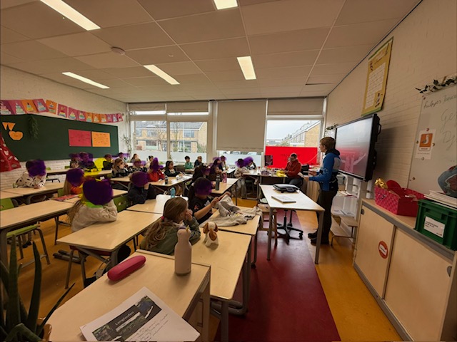Langlaufen in de schoolklas met Florian en Wendy